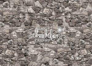 5x7-Grey Cobble Stone-Black Dandelion Backdrops
