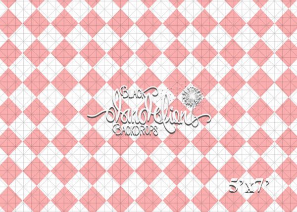 5x7-Pink Checkers-Black Dandelion Backdrops