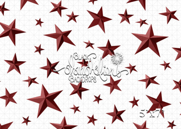 5x7-Red Stars-Black Dandelion Backdrops