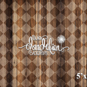5x7-Wood Check-Black Dandelion Backdrops