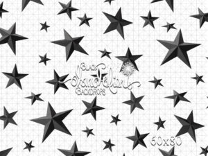 60x80-Black Stars-Black Dandelion Backdrops