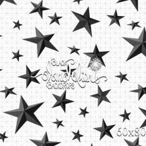 60x80-Black Stars-Black Dandelion Backdrops