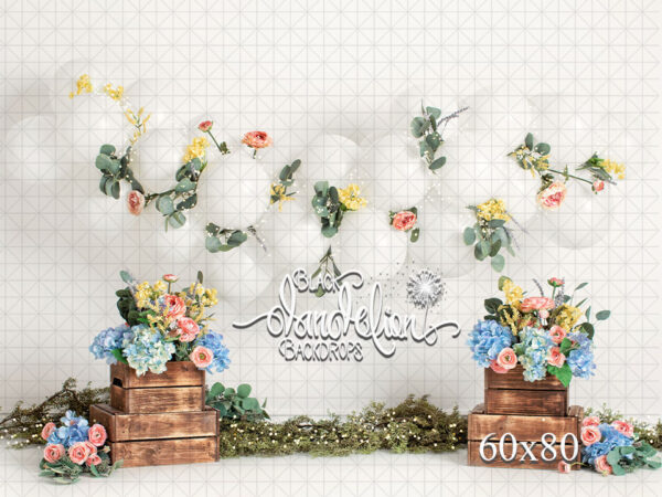 60x80-Blooming Boho-Black Dandelion Backdrops