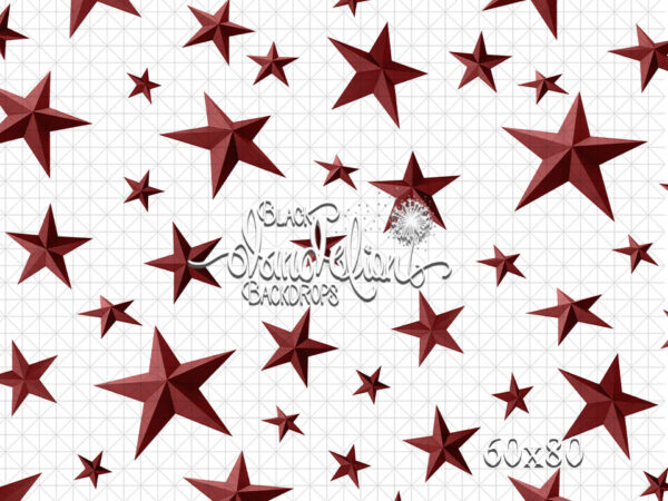 60x80-Red Stars-Black Dandelion Backdrops