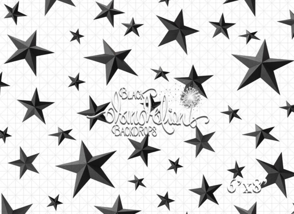 6x8-Black Stars-Black Dandelion Backdrops