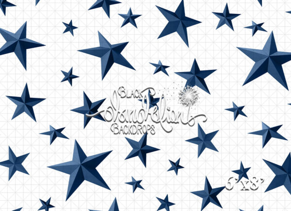 6x8-Blue Stars-Black Dandelion Backdrops