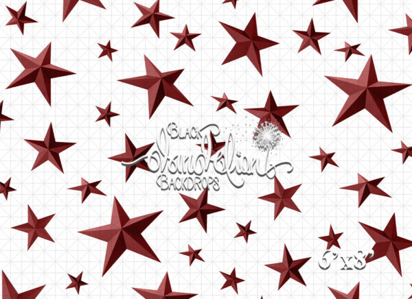 6x8-Red Stars-Black Dandelion Backdrops