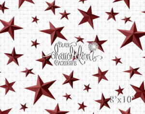 8x10-Red Stars-Black Dandelion Backdrops
