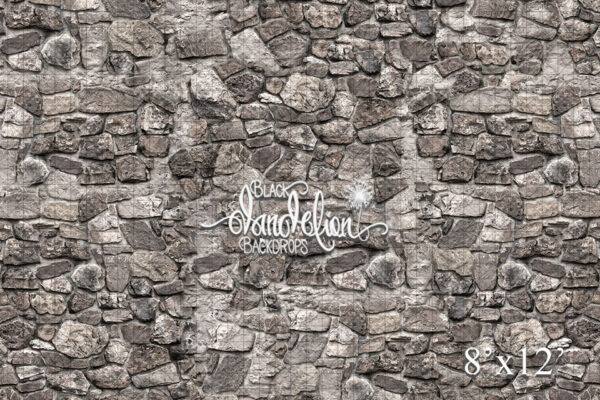 8x12-Grey Cobble Stone-Black Dandelion Backdrops