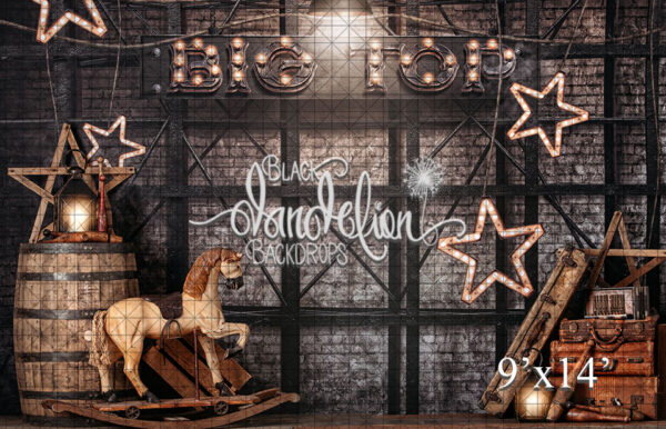 9x14 Big Top Circus Black Dandelion Backdrops