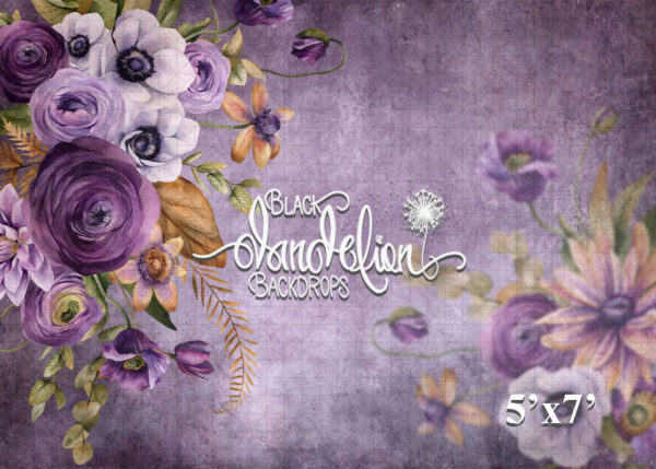 5x7-Crush Bouquet-Black Dandelion Backdrops
