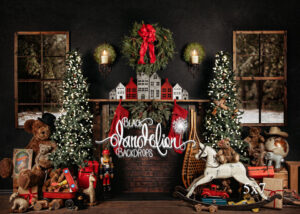 5x7-Santa's Front room-Black Dandelion Backdrops