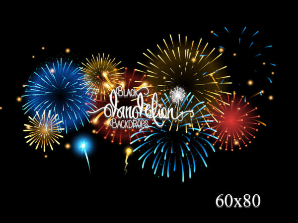 60x80-Firework Animation-Black Dandelion Backdrops