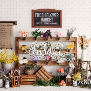 60x80-Fresh Flower Market-Black Dandelion Backdrops