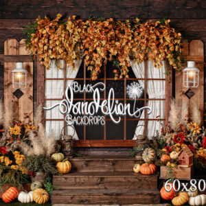 60x80-Grandma's Fall Porch-Black Dandelion Backdrops
