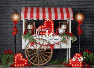 Red Valentine Candy Cart - Black Dandelion Backdrops