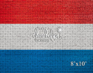 Red White and Blue Brick Wall