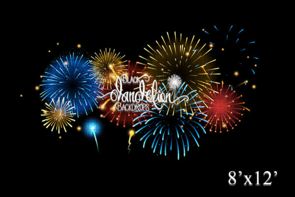 8x12-Firework Animation-Black Dandelion Backdrops