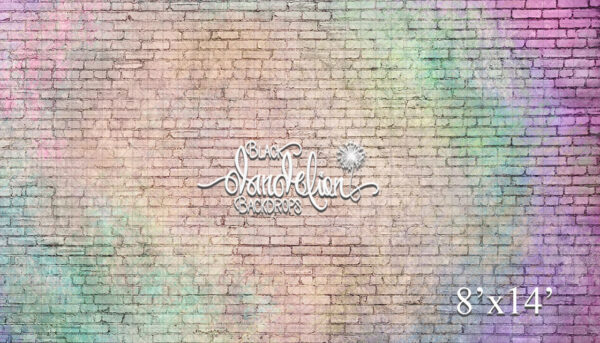 8x14-Pastel Rainbow Brick-Black Dandelion Backdrops