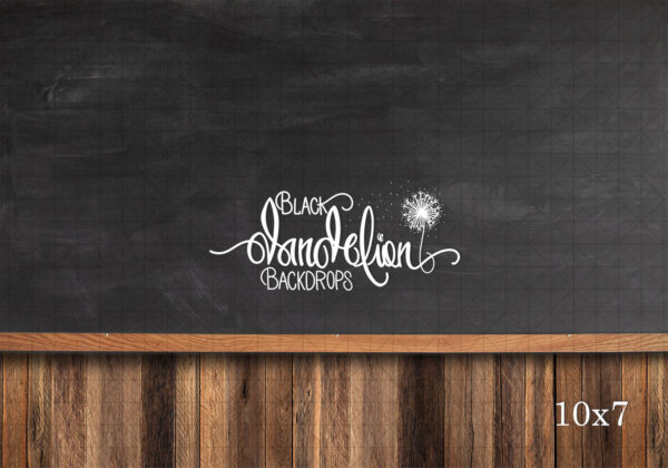10x7-Barn Wood Chalk Board-Black Dandelion Backdrops