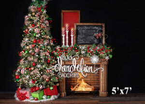 5x7-Gingerbread Christmas on Black-Black Dandelion Backdrops