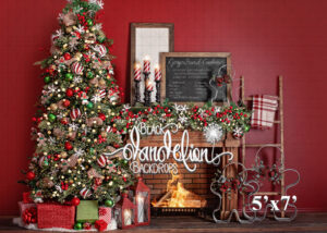 5x7-Gingerbread Christmas on Red-Black Dandelion Backdrops