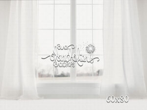 60x80-White Window-Black Dandelion Backdrops