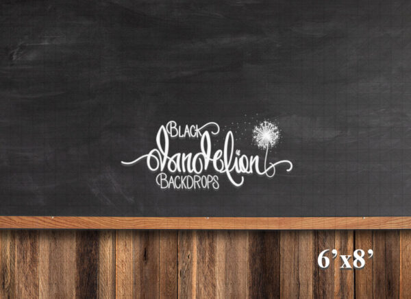 6x8-Barn Wood Chalk Board-Black Dandelion Backdrops