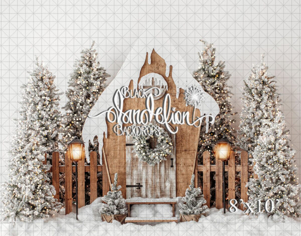 8x10-A Fairy Christmas on White-Black Dandelion Backdrops