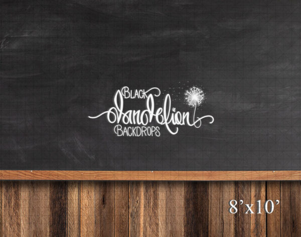 8x10-Barn Wood Chalk Board-Black Dandelion Backdrops