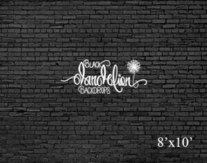 8x10-Black Metal Brick-Black Dandelion Backdrops