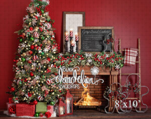 8x10-Gingerbread Christmas on Red-Black Dandelion Backdrops