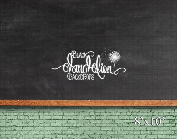 8x10-Mint Green Chalk Board-Black Dandelion Backdrops
