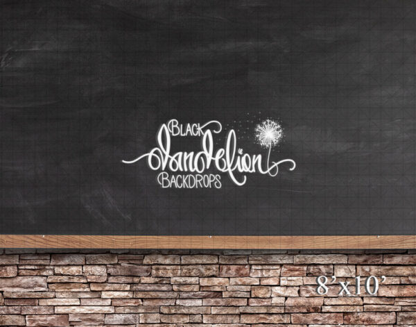8x10-Shell Brick Chalk Board-Black Dandelion Backdrops