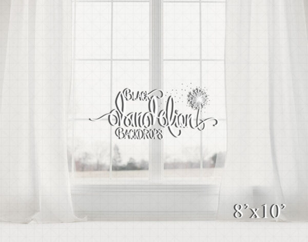 8x10-White Window-Black Dandelion Backdrops