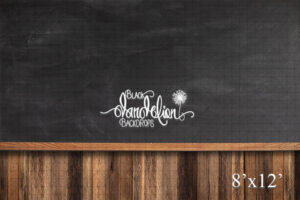 8x12-Barn Wood Chalk Board-Black Dandelion Backdrops