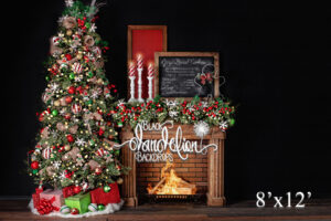 8x12-Gingerbread Christmas on Black-Black Dandelion Backdrops