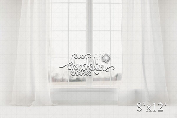8x12-White Window-Black Dandelion Backdrops
