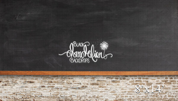 8x14-Cream Brick Chalk Board-Black Dandelion Backdrops