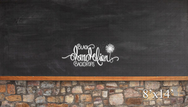 8x14-Rock Wall Chalk Board-Black Dandelion Backdrops