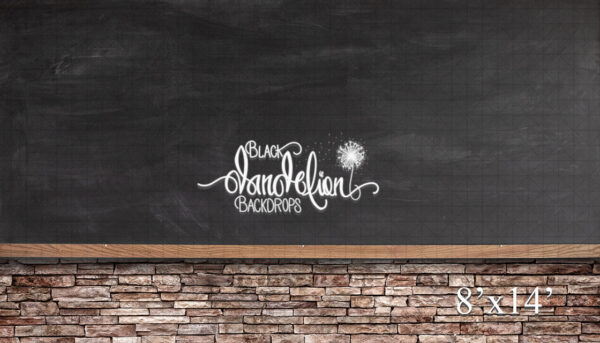 8x14-Shell Brick Chalk Board-Black Dandelion Backdrops