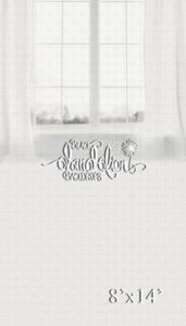 8x14-White Window-Black Dandelion Backdrops