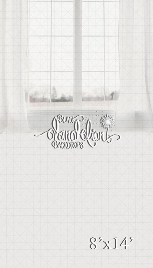 8x14-White Window-Black Dandelion Backdrops