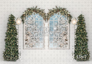 10x7-Arched Christmas-Black Dandelion Backdrops