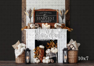 10x7-Harvest Market Fireplace-Black Dandelion Backdrops