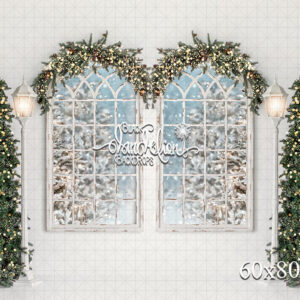60x80-Arched Christmas-Black Dandelion Backdrops
