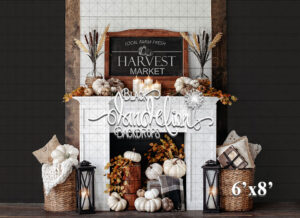 6x8-Harvest Market Fireplace-Black Dandelion Backdrops
