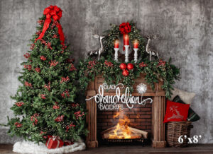 6x8-Reindeer Christmas-Black Dandelion Backdrops