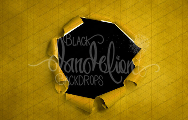 Dirty Yellow Ripped Paper-Black Dandelion Backdrops