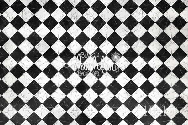 10x15-Marble Checker-Black Dandelion Backdrops